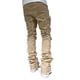 thumbnail image 4 of Pantalones vaqueros de corte regular, rotos y apilados para hombre, corte entallado, parches desgastados, pierna recta, desgastados, estilo urbano, 4 of 5