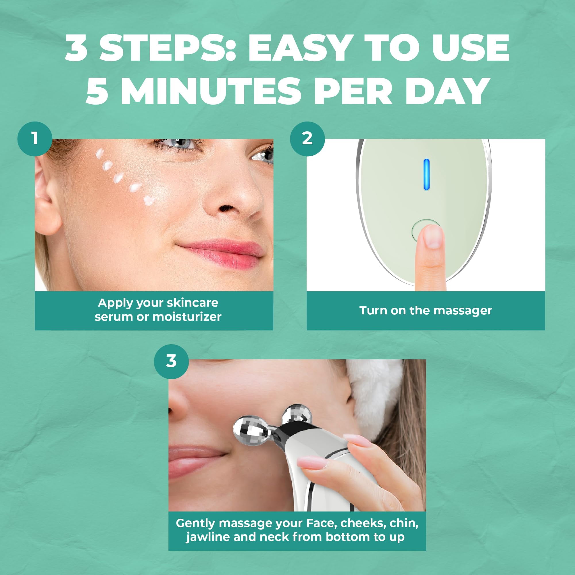 Balomy Microcurrent Facial Device, Face Massager, Face Sculpting Tool for Skin Care, Wrinkle Removal, Anti Aging, Skin Rejuvenation