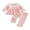 Pink, variant on RUINIXCW Toddler Baby Girl Fall Outfits Casual Plaid Doll Collar Long Sleeve Tops with Ruffled Trim Pants 2 Pcs Set