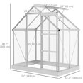 thumbnail image 3 of Outsunny 6' x 4' Walk-In Polycarbonate Greenhouse with Foundation Window, 3 of 10