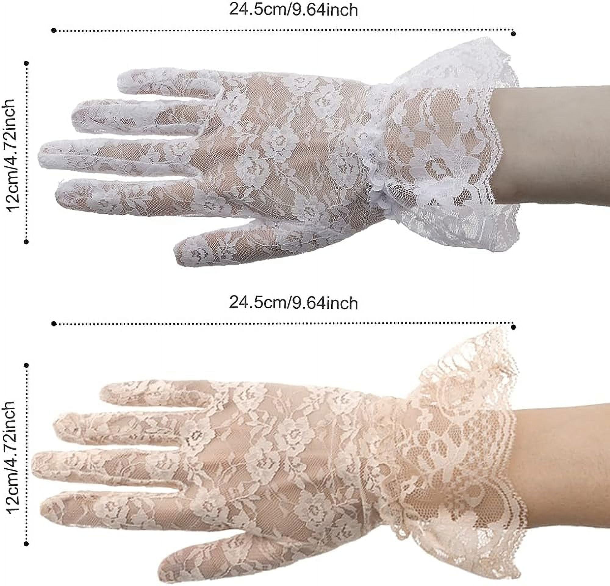 beige lace gloves