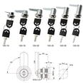 thumbnail image 4 of Cam Lock Security Lock 16-40mm Cabinet Cam Lock Door Barrel Drawer Filing Cabinet Post Mail Box Furniture Locker Cupboard 2 Key, 4 of 4