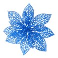 thumbnail image 1 of Bewildely Adornos de Navidad Árbol de Navidad Hueco Flor artificial Decoración Flor de plástico 10/20X Kits de decoración para fiestas azul real Bewildely HA001459-04, 1 of 1