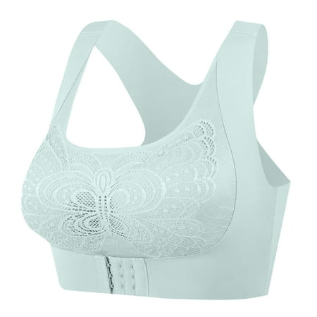 Lisbinx Sports Bra Women s Seamless Lace Front Buckle Sports Bra Without Steel Ring Back Excellent Up Support Gathering And Collecting Accessory Breast Bra Seasonal Discounts
