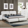 thumbnail image 3 of Jeremine Eastern King Faux Leather Bed, In White For Adults, 3 of 6