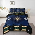 thumbnail image 2 of Manfei Ancient Aztec Theme Bedding Comforter Set,Darkblue Geometric Geometric Twin Comforter Sets,Boho bohemian Flower Bedding Set,Microfiber Bedroom Decorative Reversible,2 Pieces, 2 of 8