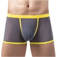 thumbnail image 2 of IROINNID Men's Boxer Underpants Gold Dot Mesh Striped Breathable Hip Solid Color Underwear, 2 of 7