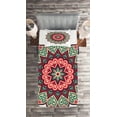 thumbnail image 2 of Ambesonne East Quilted Coverlet 2 Pcs, Retro Traditional Mandala, Twin Size, Multicolor, 2 of 2