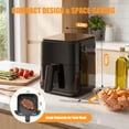 thumbnail image 2 of EDX 3 QT Digital Air Fryer, 800W Compact Countertop Air Fryer with Temperature Control, Black, 2 of 7