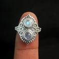 thumbnail image 3 of Natural Moonstone Ring, Handmade Ring, Silver Jewelry, Birthstone Jewelry, 925 Sterling Silver, Statement Ring, 3 of 3