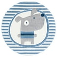 thumbnail image 2 of SAFAVIEH Carousel Kids Orpa The Dog Area Rug, Ivory/Blue, 5'3" x 5'3" Round, 2 of 3