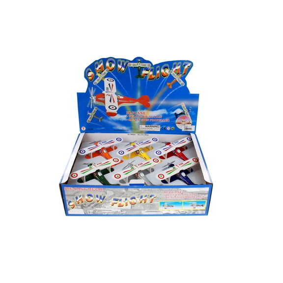 Box of 12 Show Flight Biplanes, Assortment - Showcasts 500D - 5.25" Scale Diecast Model Planes