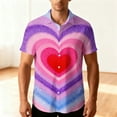 thumbnail image 4 of Stamzod Hawaiian Button Up Short Sleeve Shirts for Men Lover Heart Summer Beach Casual Tops Plus Size Mens Vacation Outfits Pink K XL, 4 of 9