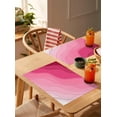 thumbnail image 4 of Valentines Placemats Rosy Pink Ombre Geometric Place Mats for Dining Room Dinner Table Abstract Ocean Washable Table Mats Kitchen Decorations Set of 6, 4 of 6