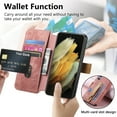 thumbnail image 4 of Compatible with Samsung Galaxy S21 Ultra Wallet Case with RFID Blocking Card Holder,With Wrist Strap Kickstand, PU Leather Flip Case with Magnetic Closure, Shockproof Interior Protective Cover,Pink, 4 of 12