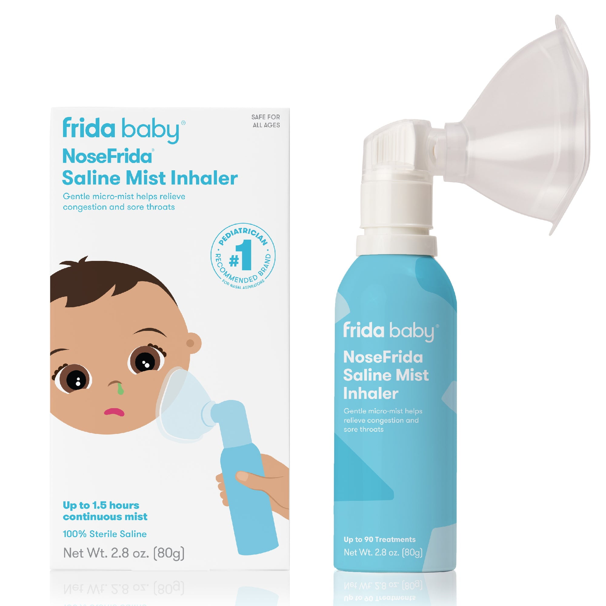 Frida Baby NoseFrida Saline Mist Nasal Inhaler, Allergy Relief and Congestion Relief for Babies + Kids