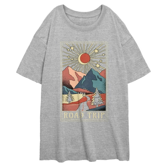 Junior's Lost Gods Mountains Trip Tarot Card Graphic Oversized T-Shirt
