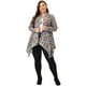 thumbnail image 3 of Cárdigans de talgrande pamujer, parte delanteabierta, mangas 3/4, estampado de búho, chaquetas pacubrir gris 1X, 3 of 6