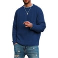 thumbnail image 1 of Faithtur Chandail pour Homme, Chandail d'Hiver Uni à Manches Longues à Col Rond, Tricot, Hauts pour Usage Quotidien Décontracté, 1 of 4