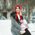 thumbnail image 4 of PENIKOKO Women's Red Knit Beanie Hat, Windproof and Warm Fleece Lined Winter Cap with Cozy Ear , 1 Set, 4 of 8