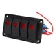 thumbnail image 1 of Panel de interruptor de Automóvil, anti corrosio DC12V 24V 4 Panel de Interruptor de Balancín de Pandillas 20a 10a Iluminación Roja Con Pegatina para Bote, 1 of 7