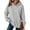 97#Light Gray, variant on Solid Color Hooded Sweatshirts Women Long Sleeve Front Pocket Loose Fit Trendy Fall Casual Pullover Hoodies White S