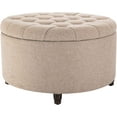 thumbnail image 5 of Wovenbyrd Classic Button Tufted Storage Ottoman Footstool with Lift Off Lid, Boucle Performance Fabric, 5 of 18