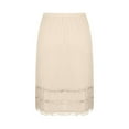 thumbnail image 5 of MIXUE Skirts For Women Summer Solid Color Elastic High Waist Lace Trim Elegant Casual Pencil Skirt Sportswear,Beige,S, 5 of 6