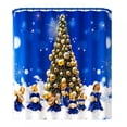 thumbnail image 5 of 4Pcs/set Christmas Shower Curtain Bath Mat Toilet Cover Mat Rug Christmas Home Bathroom Decorations, 5 of 9