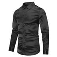 thumbnail image 2 of Men's Slim-Fit Long-Sleeve Solid Satin Silk Like Dance Prom Dress Shirt Tops, 2 of 5