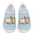 thumbnail image 1 of Doginthehole Zapatillas planas informales con bonito estilo Corgi para mujer, mocasines ligeros para caminar, zapatos de moda para mujer, 1 of 5