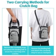 Crutch Bag Pouch, Water-Resistant Premium Zipper Pouch for Crutches, Lightweight Crutches Pouch Storage Tote for Adults Men, Women and Kids(Gray)
