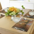thumbnail image 4 of Ambesonne Fall Place Mats Set of 4, Vibrant Trees Pathway, Standard Size, Orange Yellow Green, 4 of 6