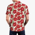 thumbnail image 5 of Rocae Rose Flowers for Men's Short Sleeve Polo Shirt, Quick Drying Performance Moisture Wicking Sports Men's Golf Shirt 3X-Large, 5 of 9