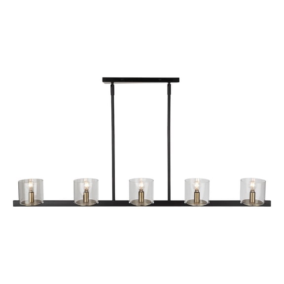 Artcraft Lighting Salinas Collection 5Light Island Light, Black and Brass