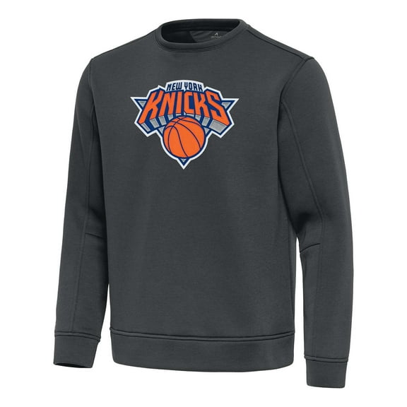 Men's Antigua Pewter New York Knicks Relevant Pullover Sweatshirt