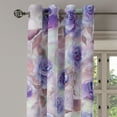 thumbnail image 3 of Ambesonne Romantic Grommet Curtain, Floral Roses Cold Tones, 50"x84", Violet Warm Taupe and Mauve, 3 of 5