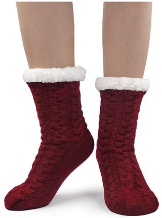 Women's Slipper Socks With Grippers Burgundy – Bras & Honey USA