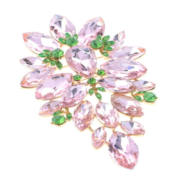 Extra Large Crystal Flower Brooch