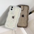 thumbnail image 5 of Compatible iPhone 11 Case, Curly Wave Edge, Cute Transparent Bling Glitter Star Design, Soft TPU Shockproof Protective Case for Women and Girls (Black), 5 of 10