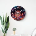 thumbnail image 4 of 12 Inch Wall Clock Battery Operated Silent Clock Decorative for Office, Kitchen, Outdoor, Living Room，Cute African Girls Loves Music Pretty, 4 of 4