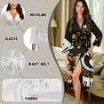 thumbnail image 6 of Yuyamidu Music Note Womens Robes Piano V-Neck Bathrobe Trendy Long Sleeve Gowns for Women Comfy Sleepwear Dress Casual Housecoat Sexy Pajama Nightgowns Size L, 6 of 7