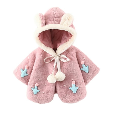 

Winter Savings Clearance! Dezsed 6-24M Girls Winter Jacket Toddler Coat Girls Solid Color Cactus Plush Cute Rabbit Ears Hoodie Thick Coat Outwear Baby Clothes