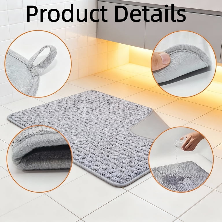 BN-LINK Dish Drying Mat, 2-Pack 24x18 Inch Gray photo 2