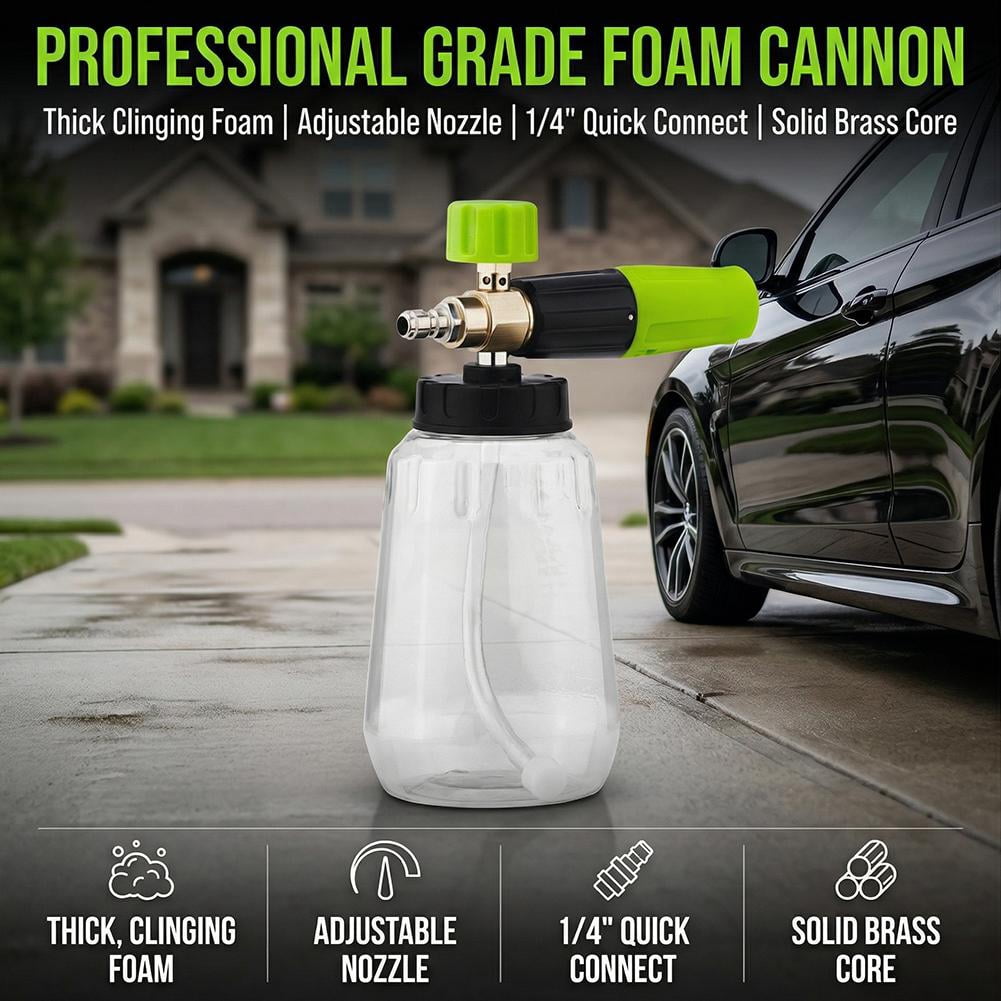 Foam Cannon Sprayer for Garden Hose – Self-Locking Pressure Washer Attachment, Adjustable Snow Foam Lance for Patio & Car