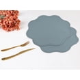thumbnail image 6 of REGALWOVEN Placemat Set of 6 Faux Leather Placemats for Kitchen Dining Table Decor, Washable Table Placemats Wipeable Table Mat Blue 15*15in, 6 of 7