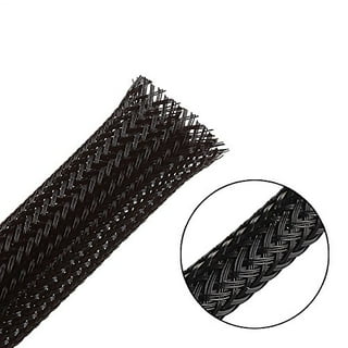 25ft - 3/8 inch PET Expandable Braided Sleeving – BlackBlue – Alex Tech  Braided Cable Sleeve