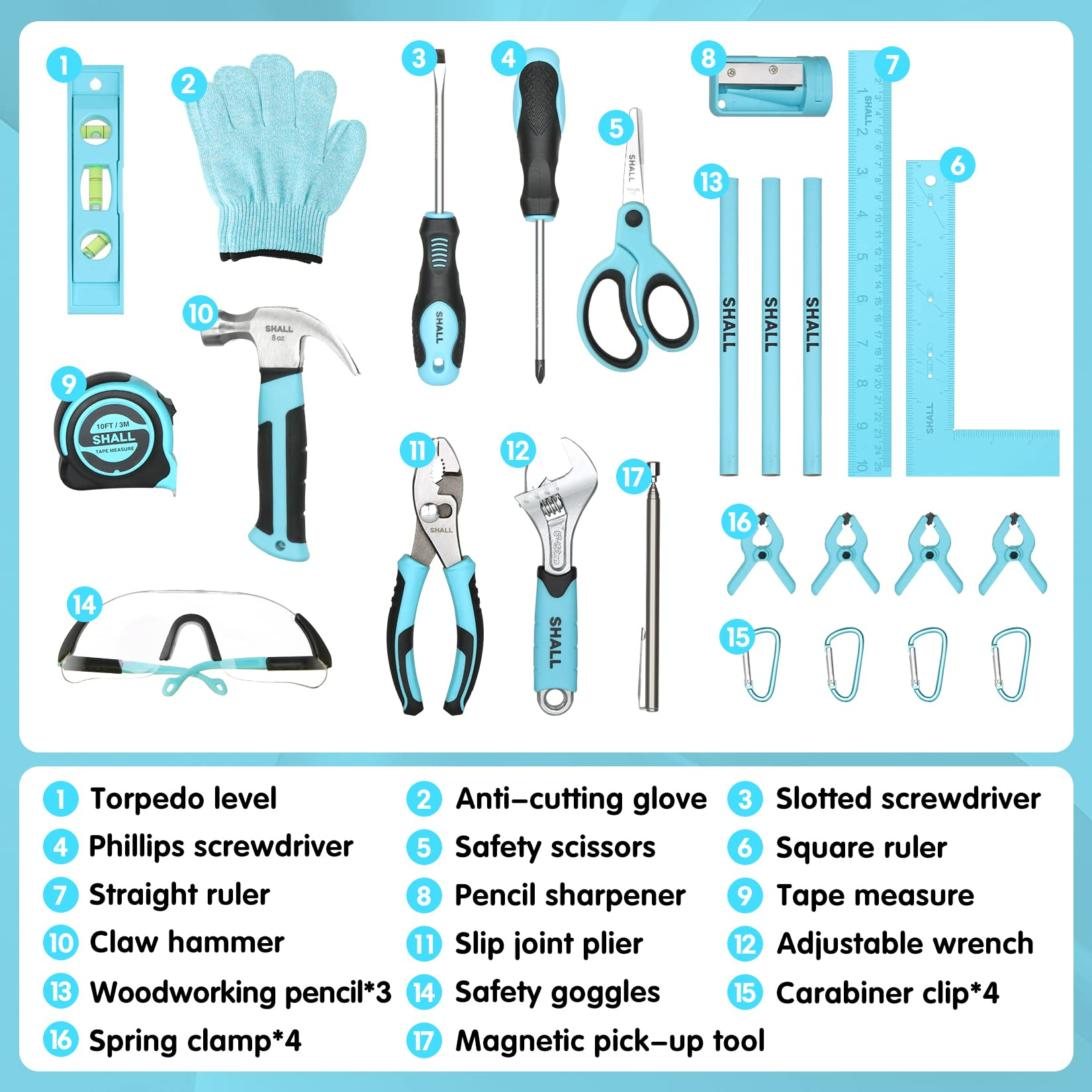 SHALL 26-Piece Kids Tool Set with 12-Inch Tool Bag photo 3