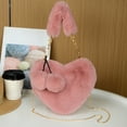 thumbnail image 5 of Leodye 1PCS Women’s Heart-Shaped Crossbody Bag - Faux Leather with Zip & Coin Purse, 5 of 6