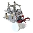 thumbnail image 1 of Hot Air Stirling Engine Electricity Generator Motor Physical Dual Engine Model with LED Bulb Dollar Flywheel Design Science Experiment with CNC Aluminum Alloy Base DIY Education, 1 of 7